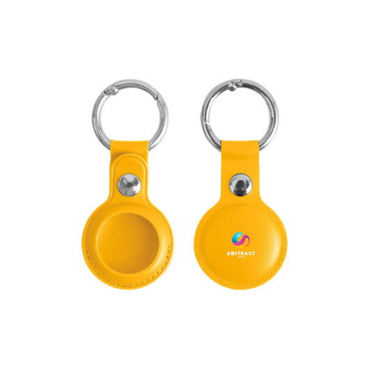 PU Leather Keyring AirTag Holders Yellow